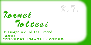 kornel toltesi business card